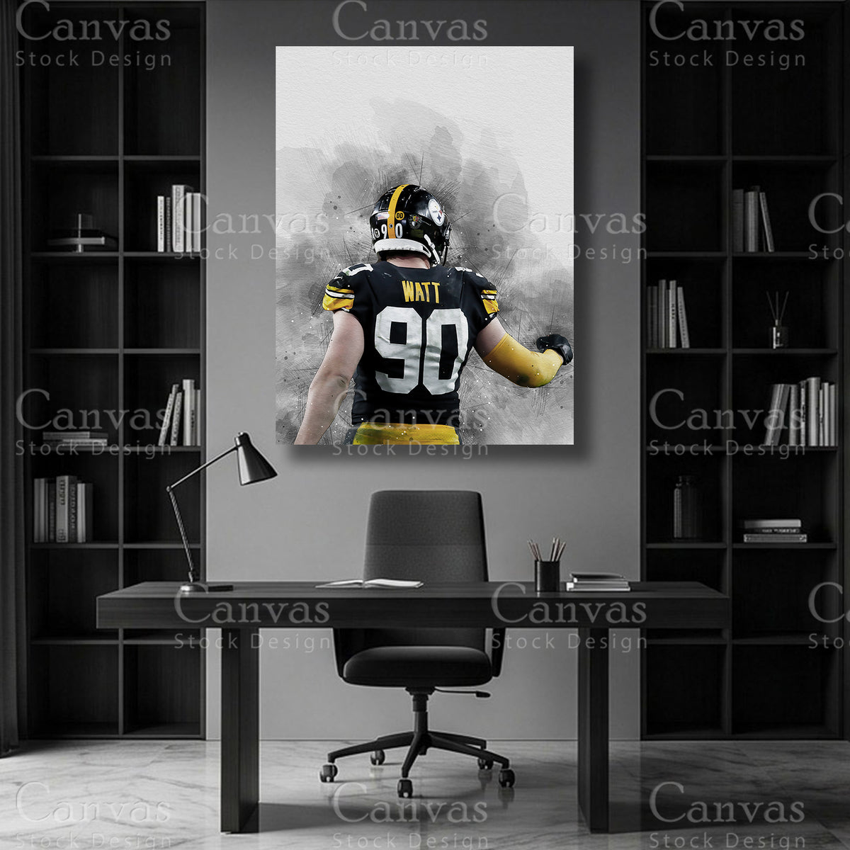 T.J. Watt football player wall art