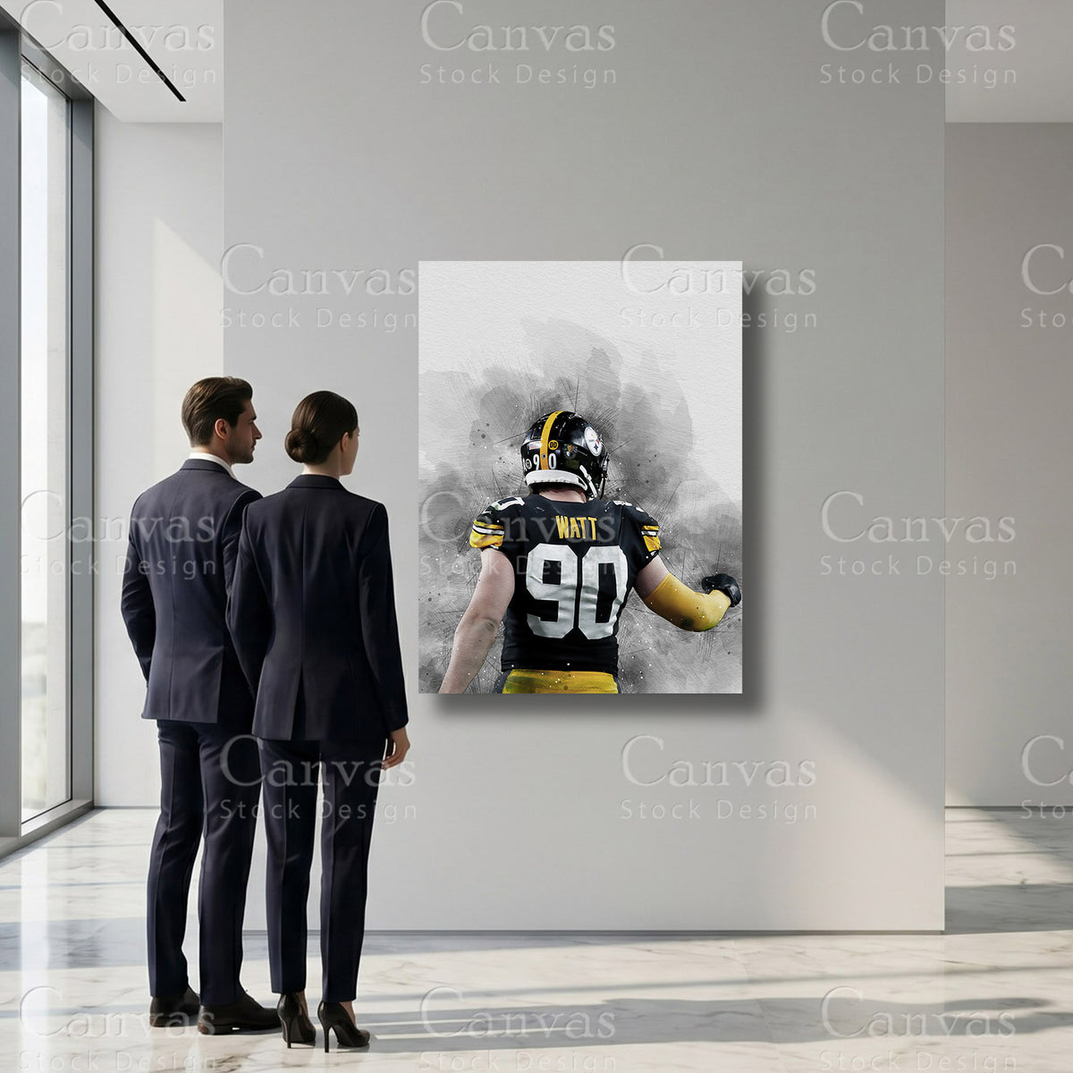 T.J. Watt professional football sports artwork