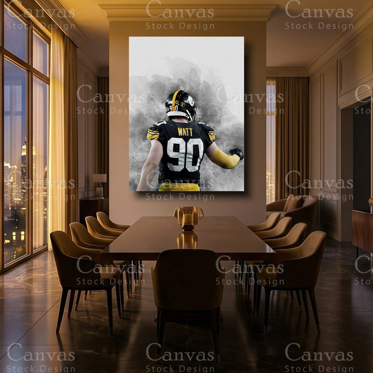 TJ Watt luxury NFL wall decor