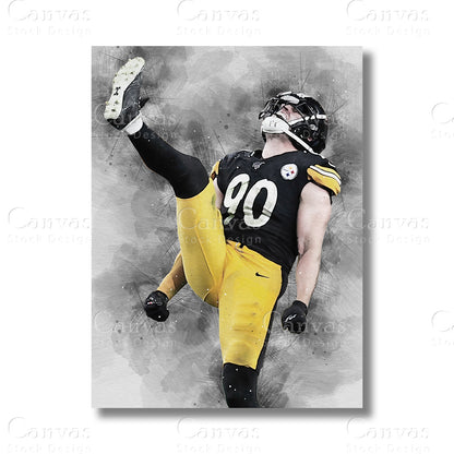 T.J. Watt Elite NFL Canvas Wall Art