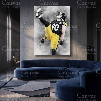 TJ Watt premium NFL canvas artwork