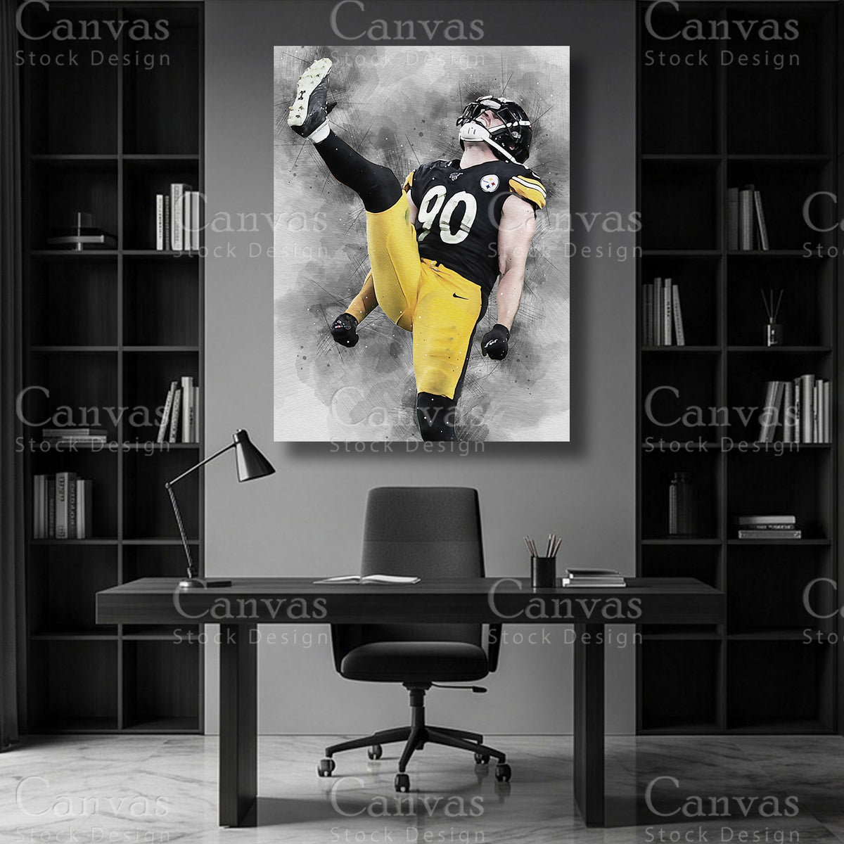 T.J. Watt football player wall art