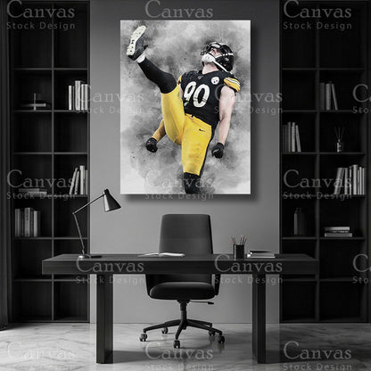 T.J. Watt football player wall art