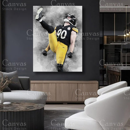 T.J. Watt statement sports canvas artwork