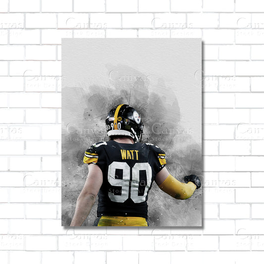 TJ Watt Canvas Wall Art