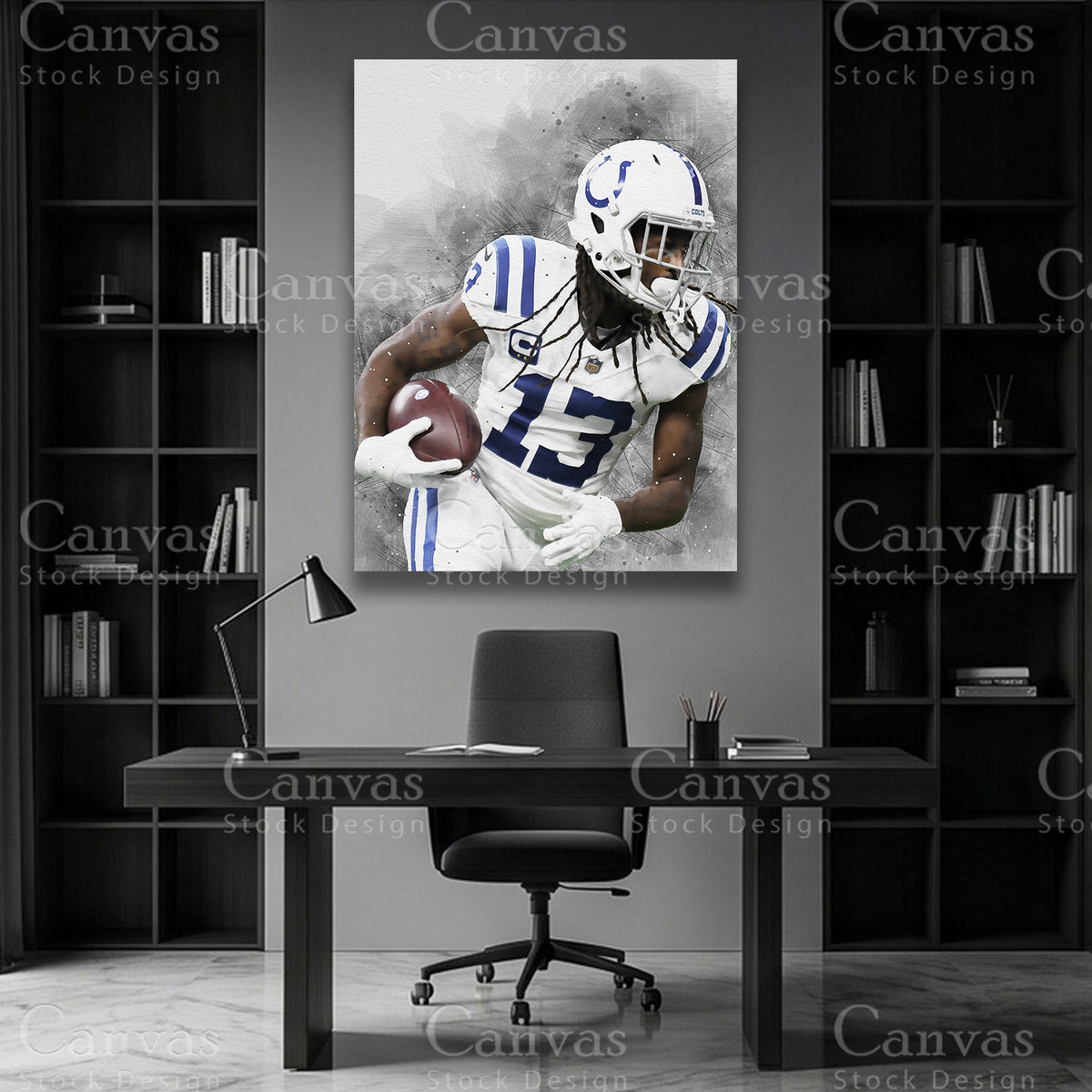 TY Hilton premium football wall art