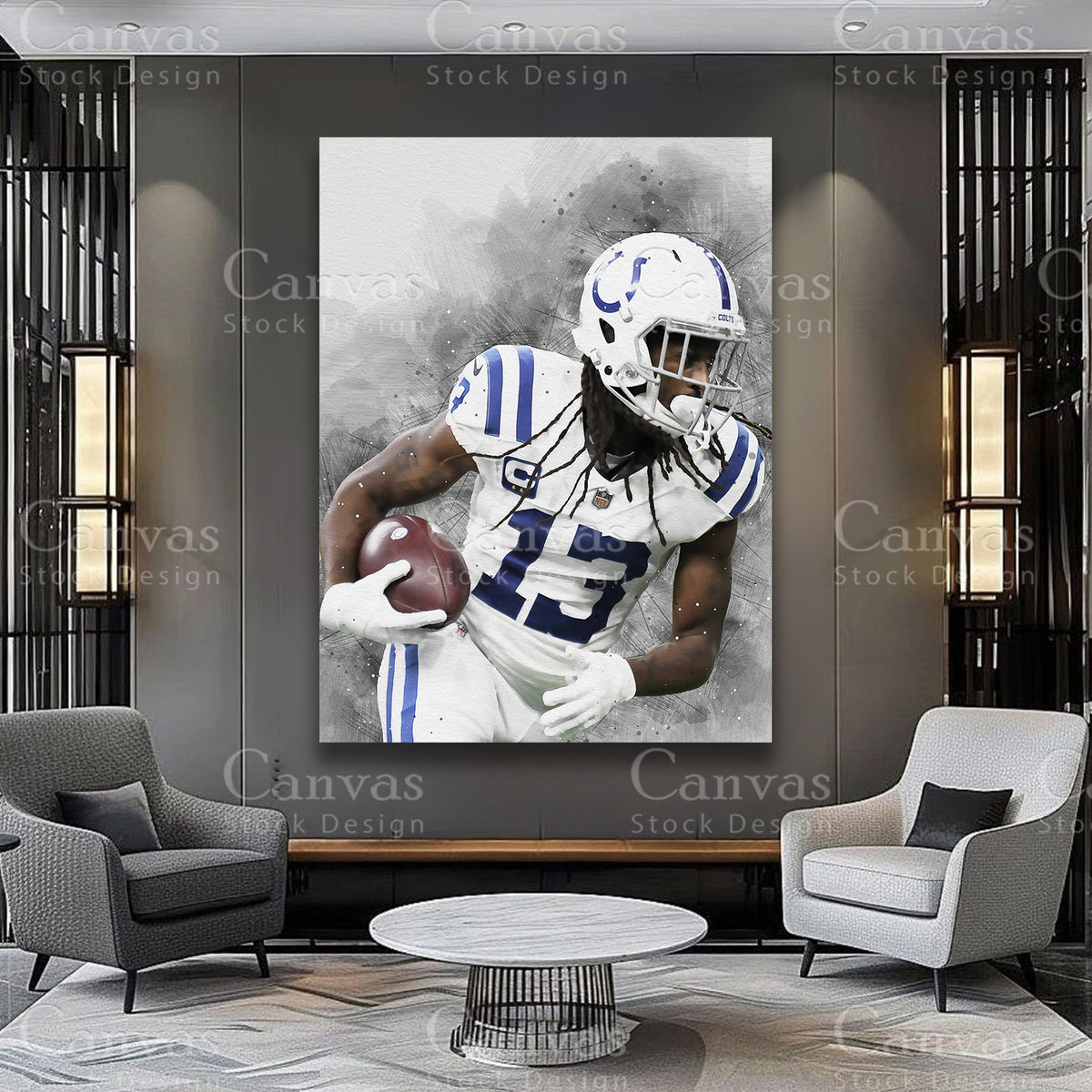 TY Hilton luxury NFL canvas artwork