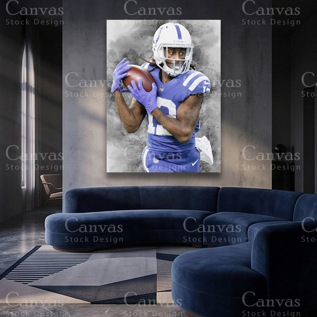 TY Hilton football canvas artwork