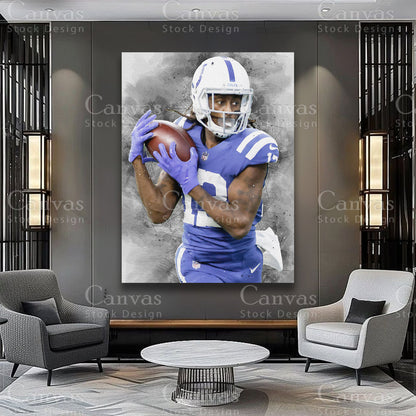 TY Hilton luxury football canvas artwork