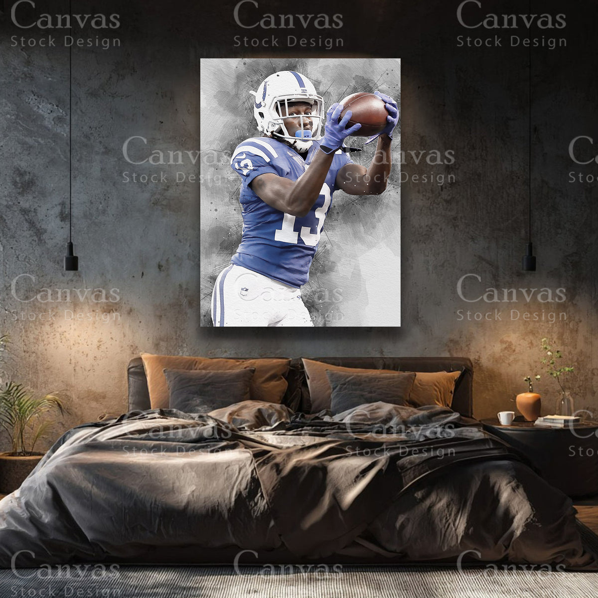 TY Hilton football canvas for contemporary interiors