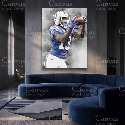 TY Hilton football canvas wall art