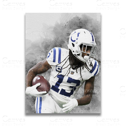 TY Hilton legendary football canvas wall art