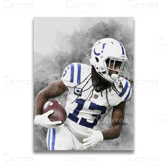 TY Hilton legendary football canvas wall art