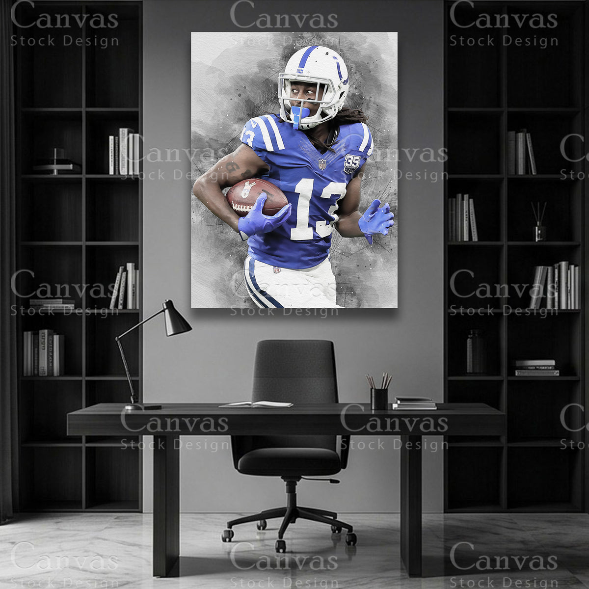 TY Hilton premium football canvas artwork
