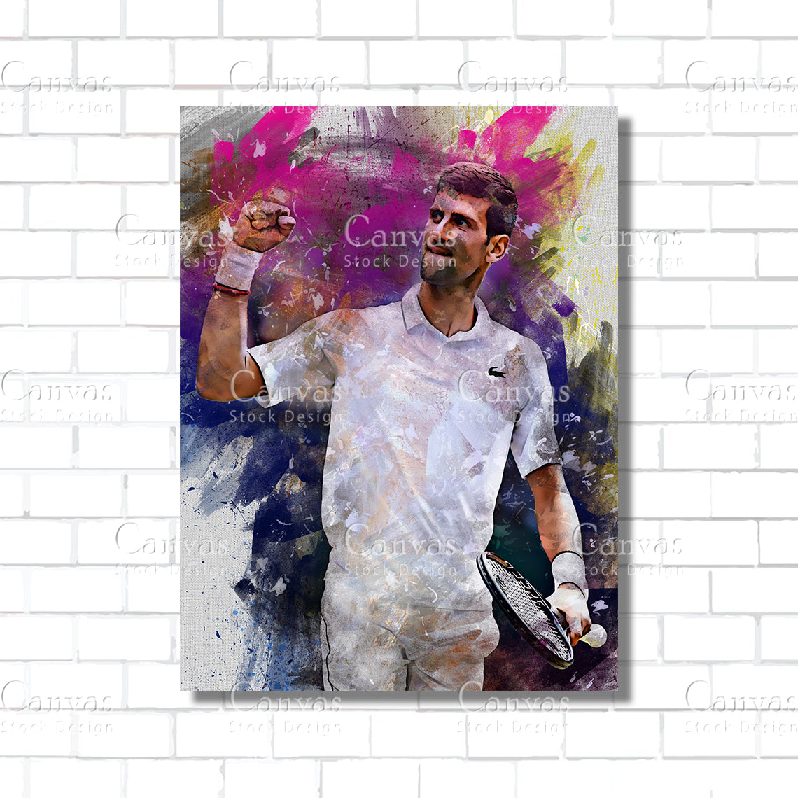 Novak Djokovic Canvas Frame, Kids Wall Decor, Tennis Fan, Man Cave Gift for Him - Her, Sports Canvas Wall Art