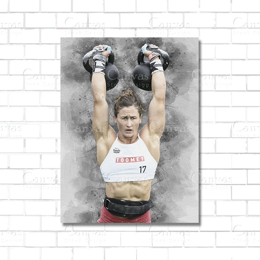 Tia-Clair Toomey CrossFit champion canvas wall art – poster print for gym, home fitness, and sports room decor