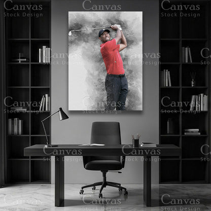Tiger Woods premium golf wall decor