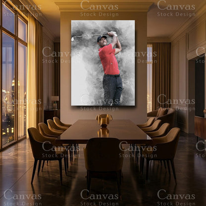Tiger Woods contemporary canvas wall art