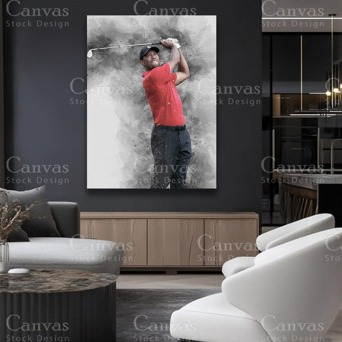 Tiger Woods premium sports wall artwork