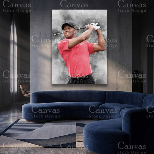 Tiger Woods canvas artwork for sophisticated interiors