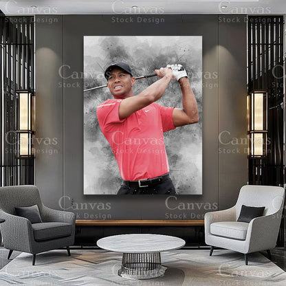 Tiger Woods sports canvas artwork