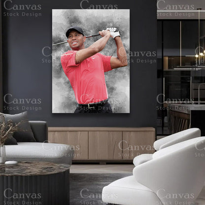 Tiger Woods contemporary golf artwork