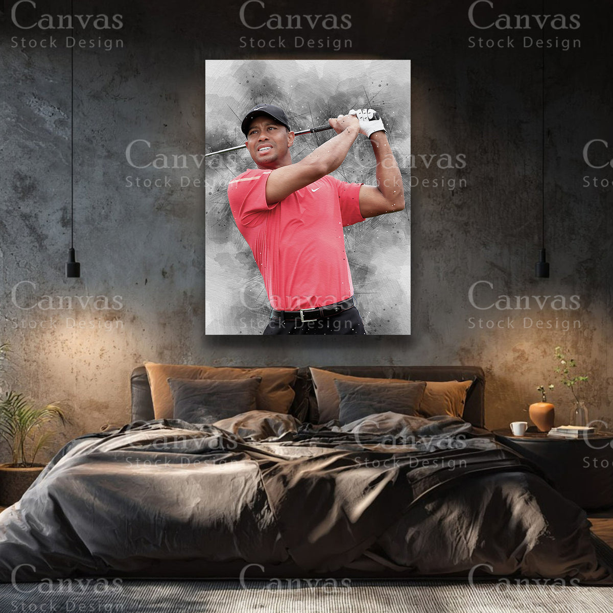Tiger Woods statement canvas wall art