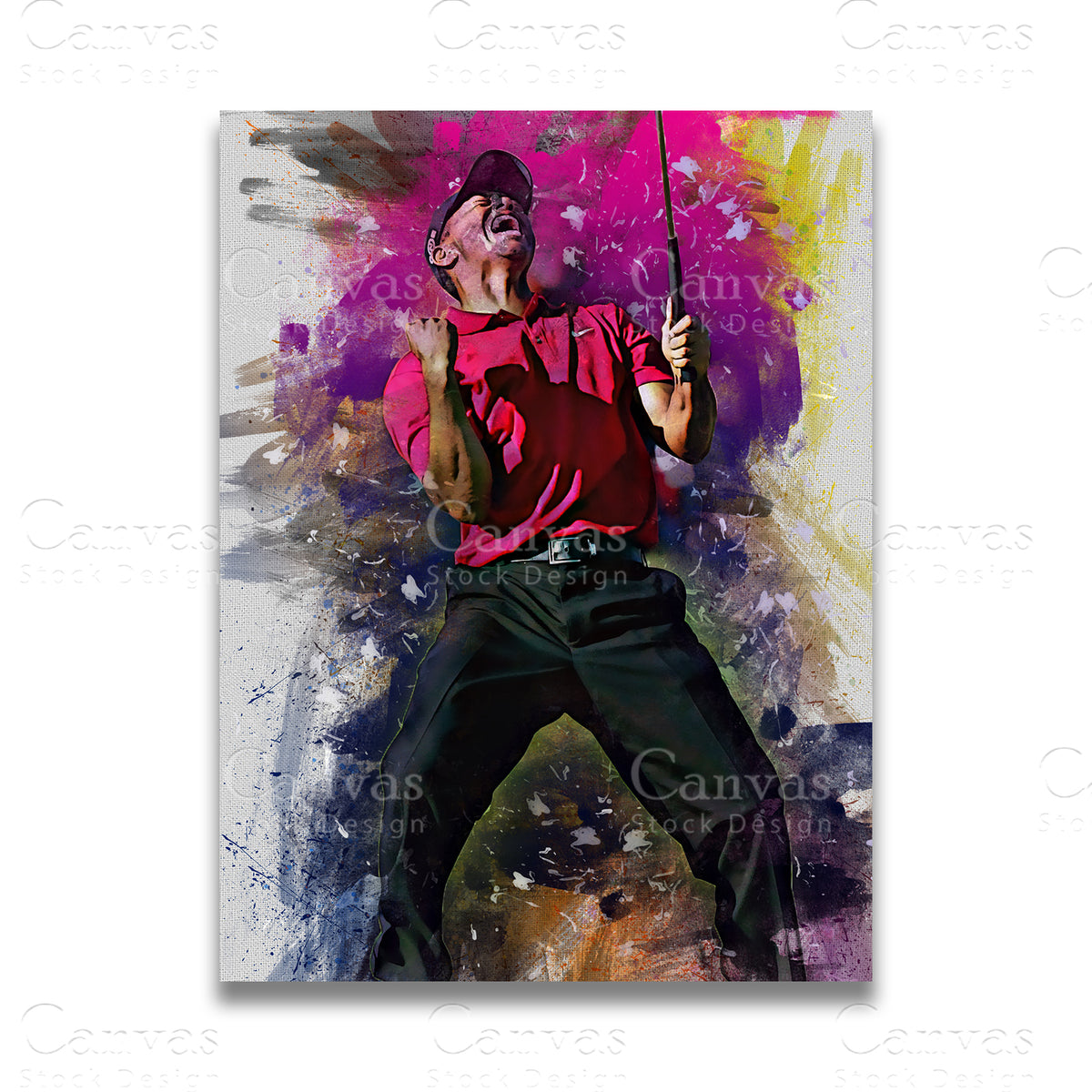 Tiger Woods legendary golf canvas artwork