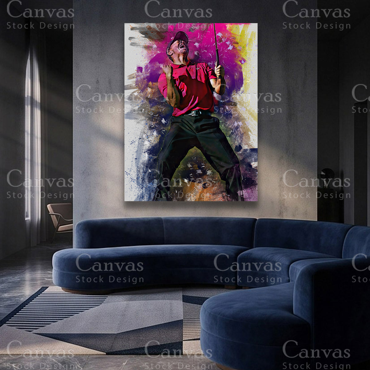 Tiger Woods premium golf wall canvas