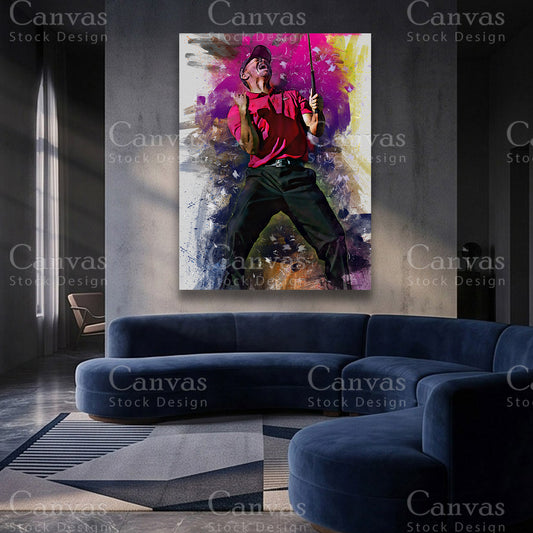 Tiger Woods premium golf wall canvas