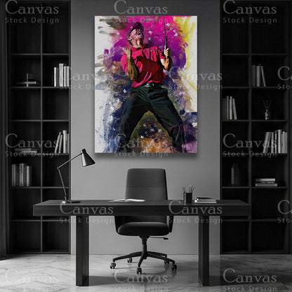Tiger Woods athlete artwork on premium canvas