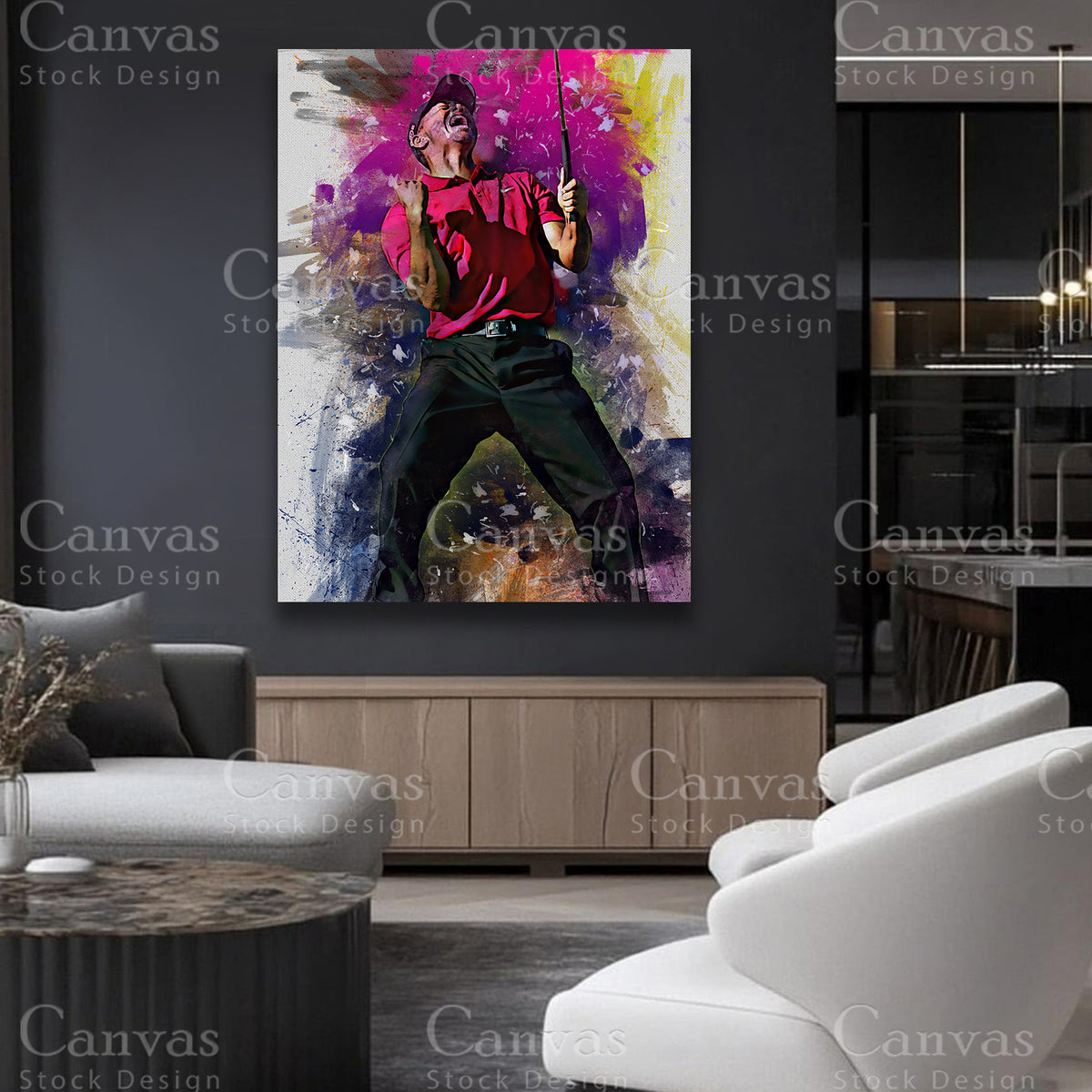 Tiger Woods contemporary wall artwork