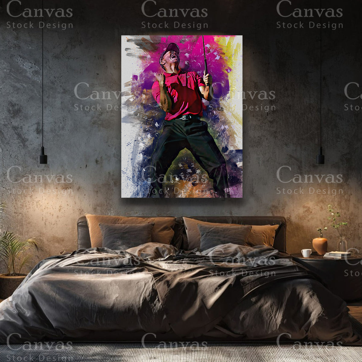 Tiger Woods premium canvas artwork for refined interiors