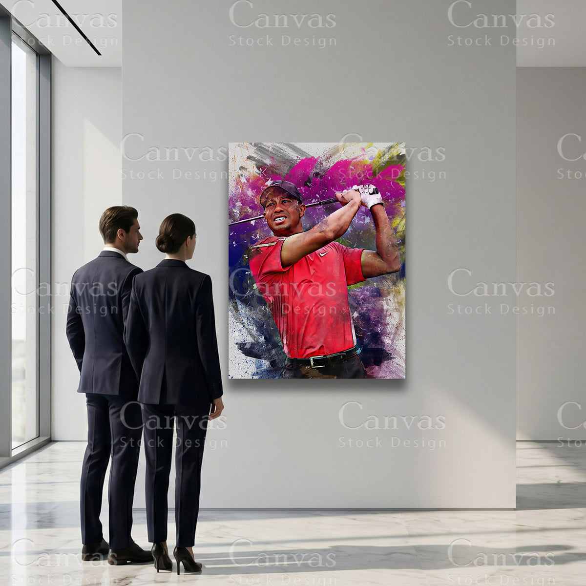 Tiger Woods luxury golf canvas decor