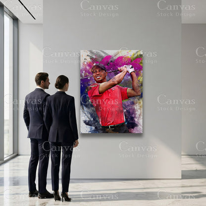 Tiger Woods luxury golf canvas decor