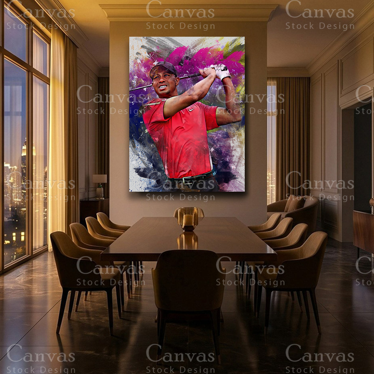 Tiger Woods artwork with floating frame