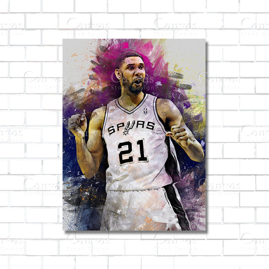 Tim Duncan Canvas Wall Art