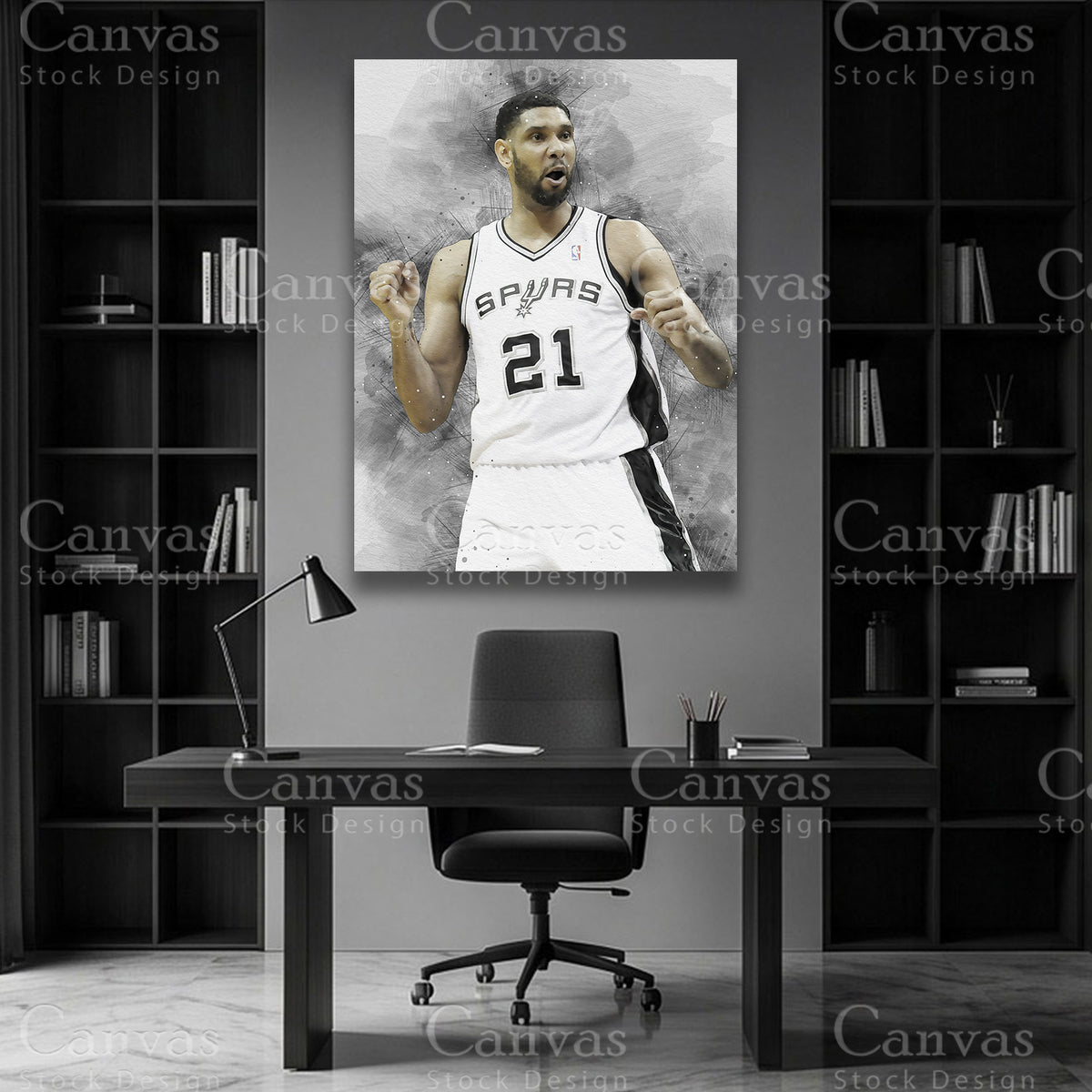 Tim Duncan Basketball Canvas Wall Artwork
