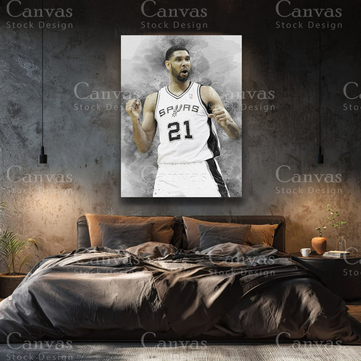 Tim Duncan basketball statement wall art