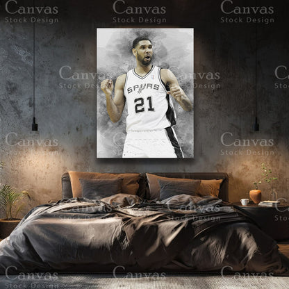 Tim Duncan basketball statement wall art