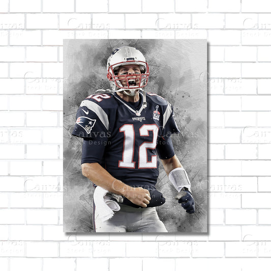 Tom Brady Canvas Wall Art home decor