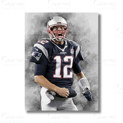 Tom Brady Distinguished NFL Canvas Wall Art