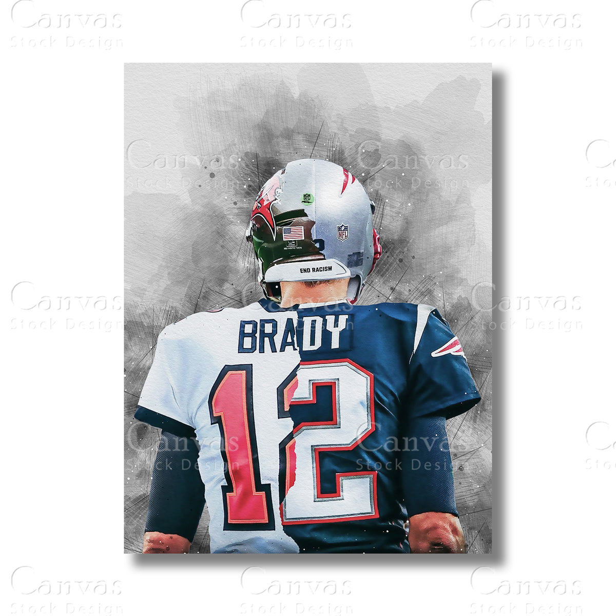 Tom Brady Iconic Football Canvas Wall Art