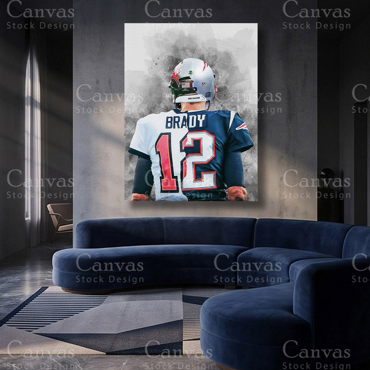 Tom Brady Football Canvas Artwork