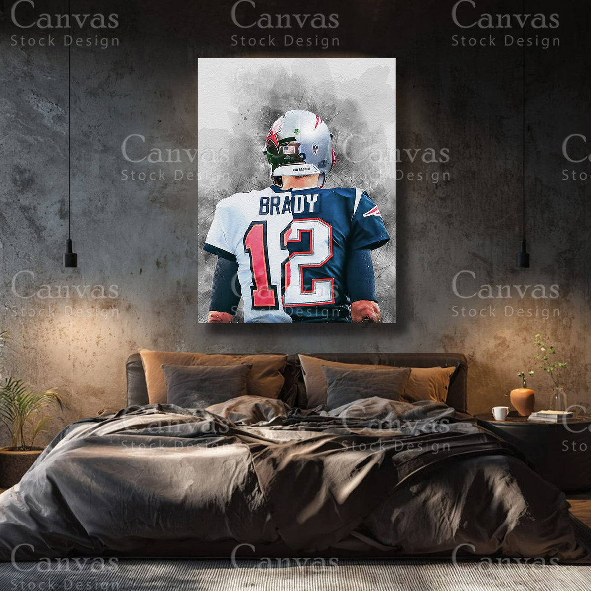 Tom Brady Premium Football Canvas Wall Art