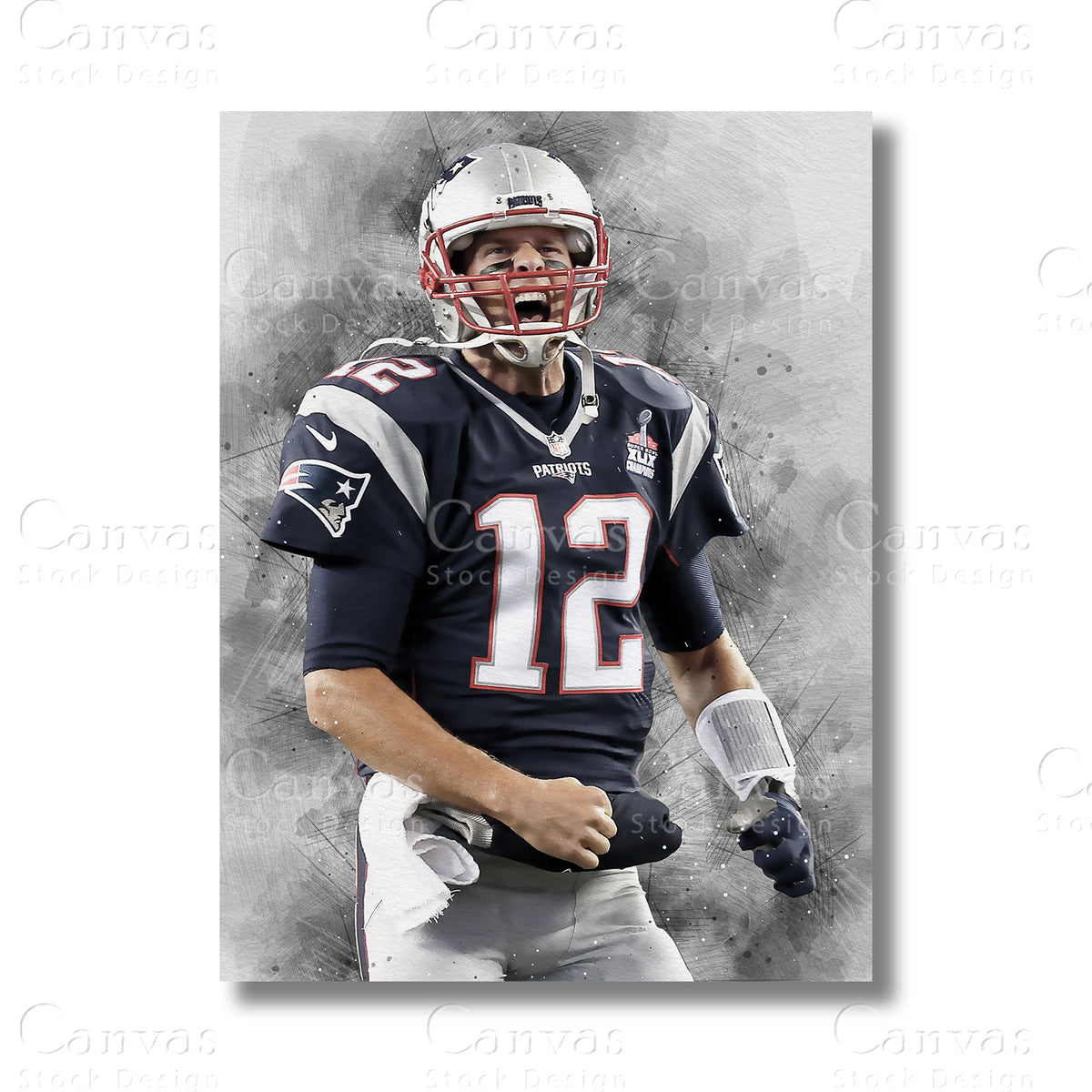 Tom Brady Legacy Football Canvas Wall Art