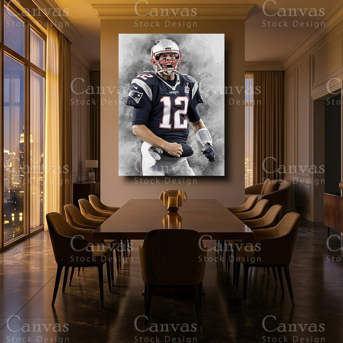 Tom Brady Luxury Football Wall Art