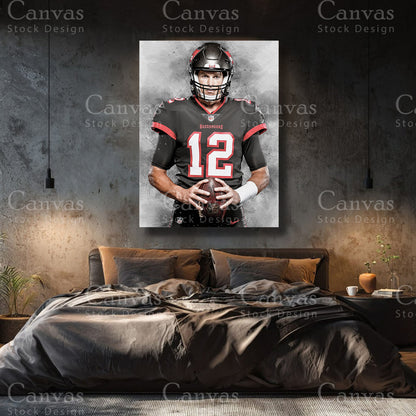 Tom Brady Premium Football Wall Art