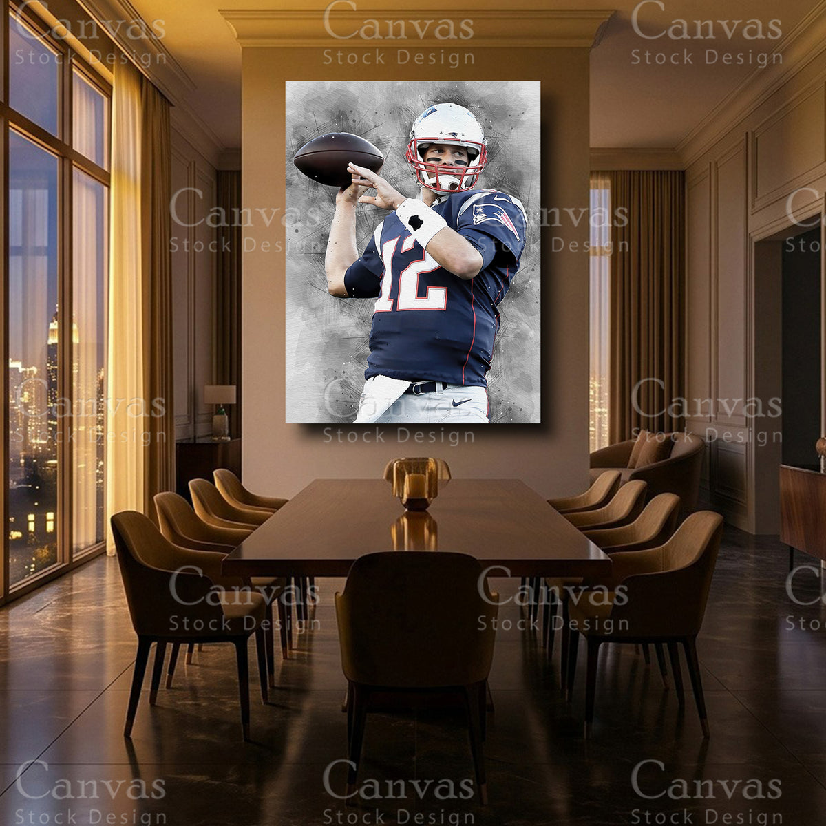 Tom Brady Luxury NFL Canvas Artwork