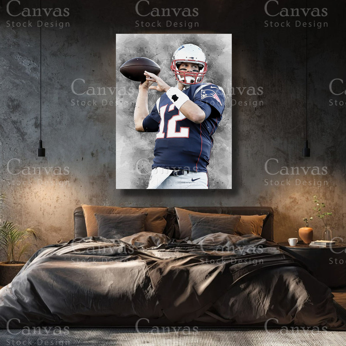 Tom Brady Premium Football Wall Art